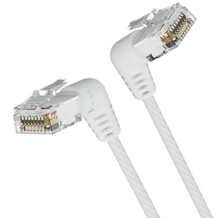Cable de Red RJ45 UTP Vention IBOWF Cat.6A/ 1m/ Cabeza Rotatoria 360º/ Blanco - Frikibase