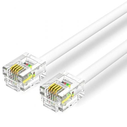 Cable de Teléfono RJ11 6P4C Vention IQBWJ/ 5m/ Blanco - Frikibase
