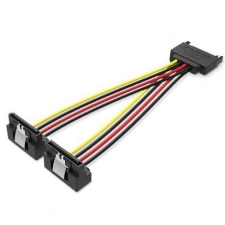 Cable Alimentación Vention KDBBB/ SATA Macho - 2x SATA Hembra/ 15cm/ Negro - Frikibase