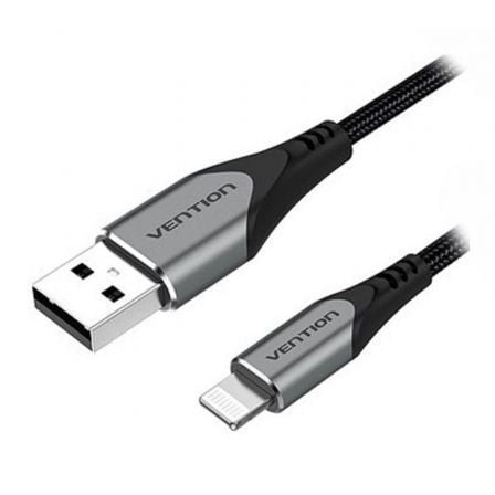 Cable USB 2.0 Lightning Vention LABHF/ USB Macho - Lightning Macho/ 480Mbps/ 1m/ Gris - Frikibase