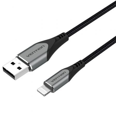 Cable USB 2.0 Lightning Vention LABHH/ USB Macho - Lightning Macho/ 2m/ Gris - Frikibase