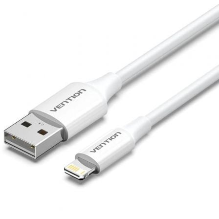 Cable USB 2.0 Lightning Vention LAIWF/ USB Macho - Lightning Macho/ 480Mbps/ 1m/ Blanco - Frikibase
