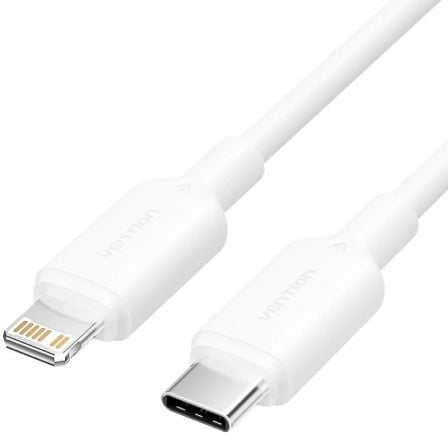 Cable USB 2.0 Tipo-C Lightning Vention LAKWF/ USB Tipo-C Macho - Lightning Macho/ Hasta 27W/ 480Mbps/ 1m/ Blanco - Frikibase
