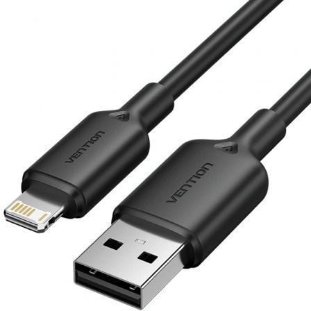 Cable USB 2.0 Lightning Vention LAMBH/ USB Macho - Lightning Macho/ 480Mbps/ 2m/ Negro - Frikibase