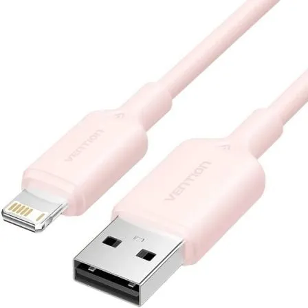 Cable USB 2.0 Lightning Vention LAMPH/ USB Macho - Lightning Macho/ 480Mbps/ 2m/ Rosa - Frikibase