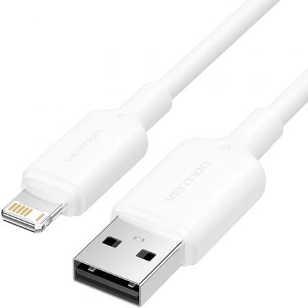 Cable USB 2.0 Lightning Vention LAMWF/ USB Macho - Lightning Macho/ 480Mbps/ 1m/ Blanco - Frikibase