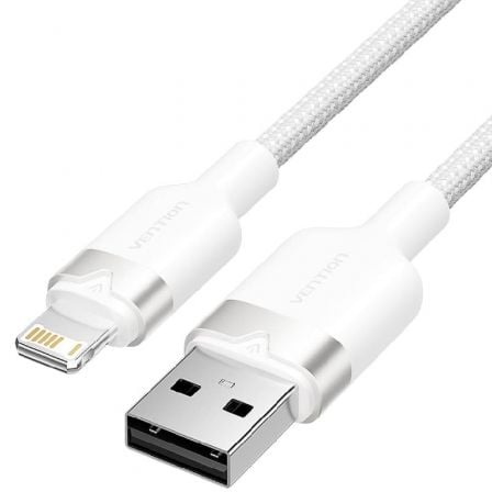 Cable USB Lightning Vention LANWF/ USB Macho - Lightning Macho/ 480Mbps/ 1m/ Blanco - Frikibase