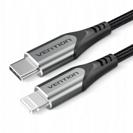 Cable USB 2.0 Tipo-C Lightning Vention TACHF/ USB Tipo-C Macho - Lightning Macho/ 480Mbps/ 1m/ Gris - Frikibase