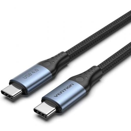 Cable USB 4.0 Tipo-C 5A Vention TAVHF/ USB Tipo-C Macho - USB Tipo-C Macho/ Hasta 240W/ 40Gbps/ 1m/ Gris - Frikibase