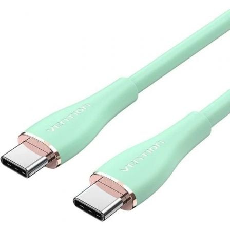 Cable USB 2.0 Tipo-C Vention TAWGF/ USB Tipo-C Macho - USB Tipo-C Macho/ Hasta 100W/ 480Mbps/ 1m/ Verde - Frikibase