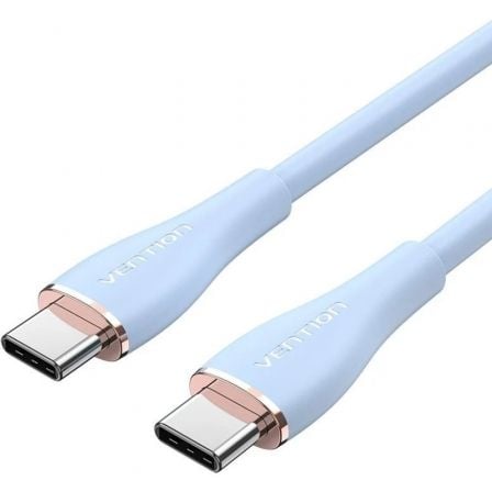 Cable USB 2.0 Tipo-C Vention TAWSG/ USB Tipo-C Macho - USB Tipo-C Macho/ Hasta 100W/ 480Mbps/ 1.5m/ Azul - Frikibase