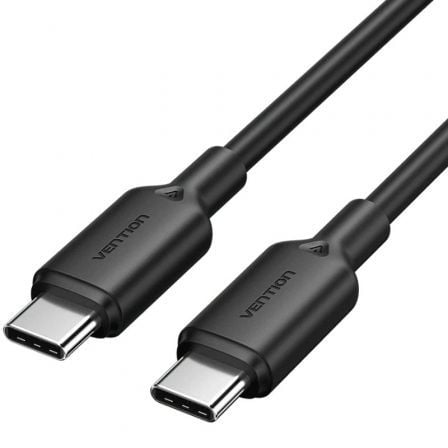 Cable USB 2.0 Tipo-C 3A Vention TRCBH/ USB Tipo-C Macho - USB Tipo-C Macho/ Hasta 60W/ 480Mbps/ 2m/ Negro - Frikibase