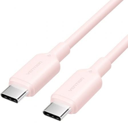 Cable USB 2.0 Tipo-C 3A Vention TRCPF/ USB Tipo-C Macho - USB Tipo-C Macho/ Hasta 60W/ 480Mbps/ 1m/ Rosa - Frikibase