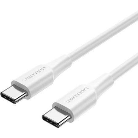 Cable USB 2.0 Tipo-C 3A Vention TRCWF/ USB Tipo-C Macho - USB Tipo-C Macho/ Hasta 60W/ 480Mbps/ 1m/ Blanco - Frikibase