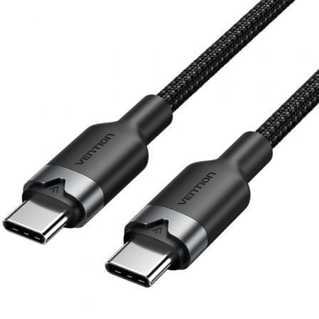 Cable USB 2.0 Tipo-C 3A Vention TRDBH/ USB Tipo-C Macho - USB Tipo-C Macho/ Hasta 60W/ 480Mbps/ 2m/ Negro - Frikibase