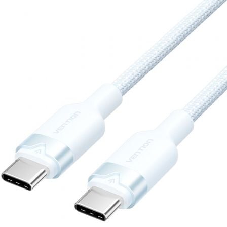 Cable USB 2.0 Tipo-C 3A Vention TRDSH/ USB Tipo-C Macho - USB Tipo-C Macho/ Hasta 60W/ 480Mbps/ 2m/ Azul - Frikibase