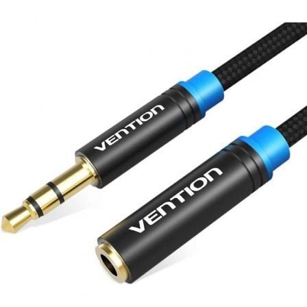 Cable Estéreo Vention VAB-B06-B500-M/ Jack 3.5 Macho - Jack 3.5 Hembra/ 5m/ Negro - Frikibase