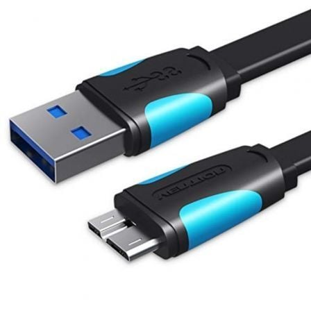 Cable USB 3.0 Vention VAS-A12-B100/ MicroUSB Macho - USB Macho/ Hasta 10W/ 5Gbps/ 1m/ Azul y Negro - Frikibase