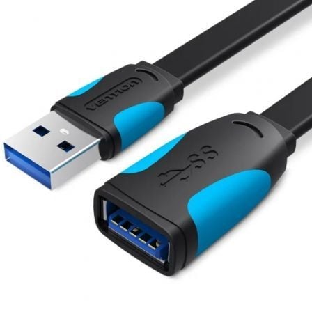 Cable Alargador USB 3.0 Vention VAS-A13-B050/ USB Macho - USB Hembra/ 5Gbps/ 50cm/ Negro y Azul - Frikibase