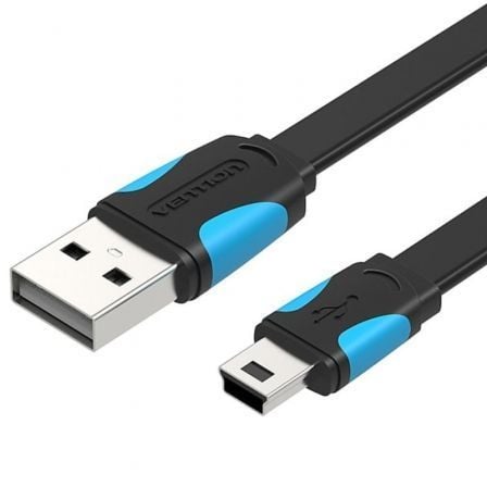 Cable USB 2.0 Vention VAS-A14-B100/ Mini USB Macho - USB Macho/ 480Mbps/ 1m/ Azul y Negro - Frikibase