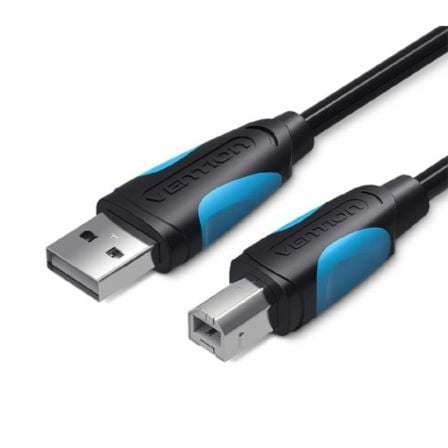 Cable USB 2.0 Impresora Vention VAS-A16-B300/ USB Tipo-B Macho - USB Macho/ 480Mbps/ 3m/ Negro - Frikibase