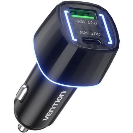 Cargador de Coche Vention FFRB0/ 1xUSB-Tipo C/ 1xUSB/ 48W - Frikibase