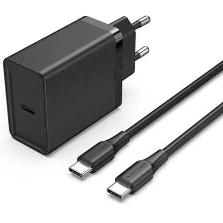 Cargador de Pared Vention FAHBF-EU/ 1xUSB Tipo-C + 2x Cable USB Tipo-C/ 25W - Frikibase