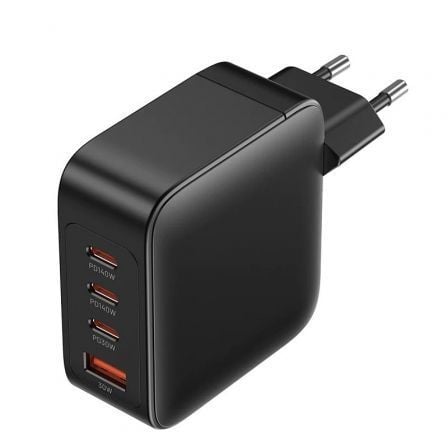 Cargador de Pared GaN Vention FEIB0-EU/ 3xUSB Tipo-C + Cable USB Tipo-C/ 1xUSB/ 140W - Frikibase