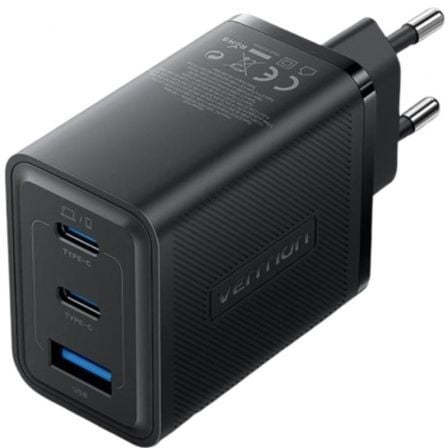 Cargador de Pared GaN Vention FERB0-EU/ 2xUSB Tipo-C/ 1xUSB/ 65W - Frikibase