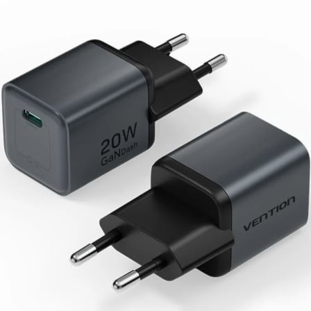 Cargador de Pared GaN Vention FEVH0-EU/ 1xUSB Tipo-C/ 20W - Frikibase