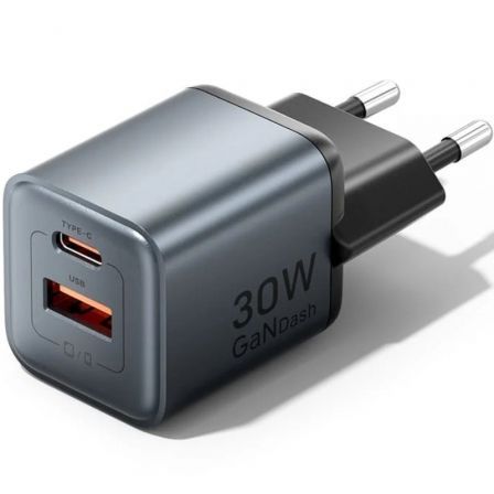 Cargador de Pared GaN Vention FEWH0-EU/ 1xUSB Tipo-C/ 1xUSB/ 30W - Frikibase
