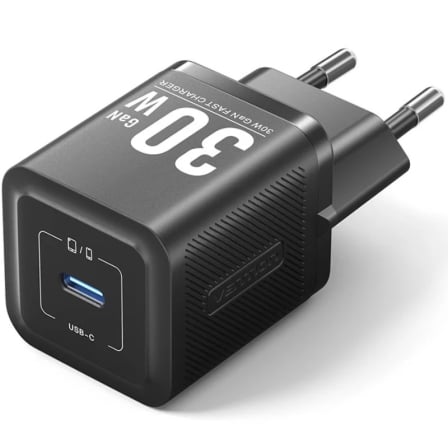 Cargador de Pared GaN Vention FEZB0-EU/ 1xUSB Tipo-C/ 30W - Frikibase