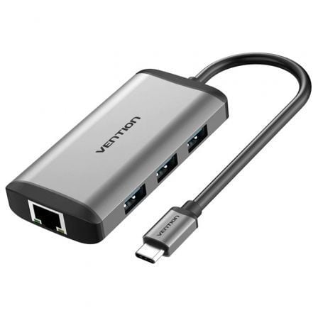 Docking USB Tipo-C Vention CNCHB/ 1xHDMI 4K/ 3xUSB/ 1xUSB Tipo-C PD/ 1xRJ45/ Gris - Frikibase
