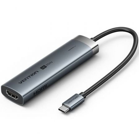 Docking USB Tipo-C Vention TGMHB/ 3xUSB/ 1xHDMI 4K/ 1xUSB Tipo-C PD/ Gris - Frikibase