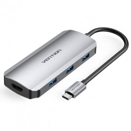 Docking USB Tipo-C Vention TOFHB/ 1xHDMI/ 3xUSB/ 1xUSB Tipo-C/ 1xUSB Tipo-C PD/ Gris - Frikibase