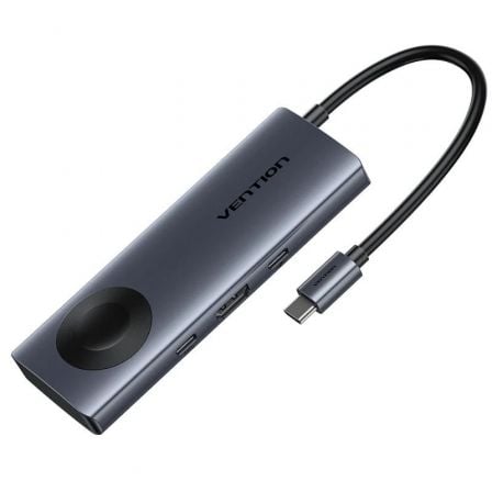 Docking USB Tipo-C con Carga Inalámbrica Vention TPMHB/ 1xHDMI 4K/ 2xUSB/ 1xUSB Tipo-C/ 1xUSB Tipo-C PD/ Gris - Frikibase