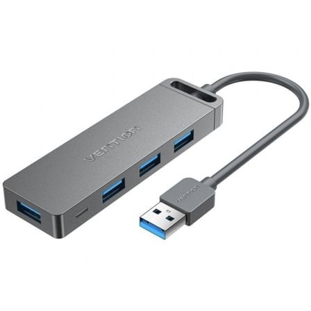 Hub USB 3.0 Vention CHLHB/ 4xUSB/ 1xMicroUSB PD/ Gris - Frikibase