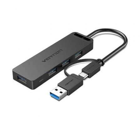 Hub USB 3.0 y Tipo-C Vention CHTBB/ 4xUSB/ USB Tipo-C PD - Frikibase