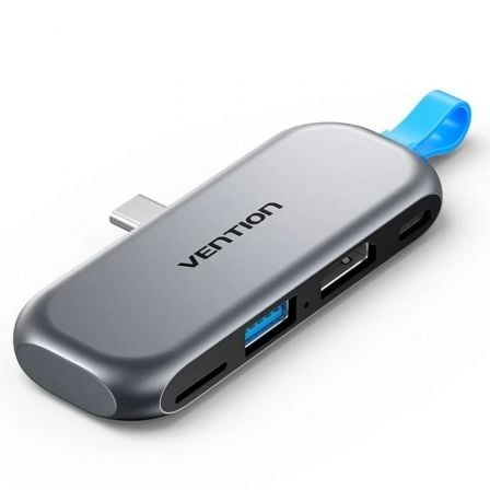 Docking Sin Cables USB Tipo-C Vention THYH0/ 1xUSB/ 1xHDMI/ 1xUSB Tipo-C PD/ 1xLector de Tarjetas/ Gris - Frikibase