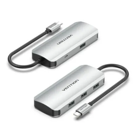 Hub USB Tipo-C Vention TNAHB/ 4xUSB/ 1xMicroUSB PD - Frikibase