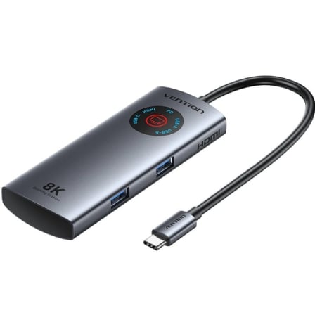 Docking USB Tipo-C Vention TQXHB/ 2xUSB/ 1xUSB Tipo-C/ 1xHDMI/ 1xUSB Tipo-C PD/ Gris - Frikibase