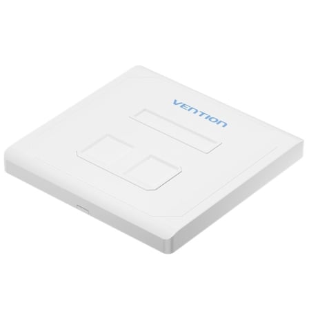 Placa de Pared Keystock Vention IFEW0/ 2 Puertos RJ45 - Frikibase
