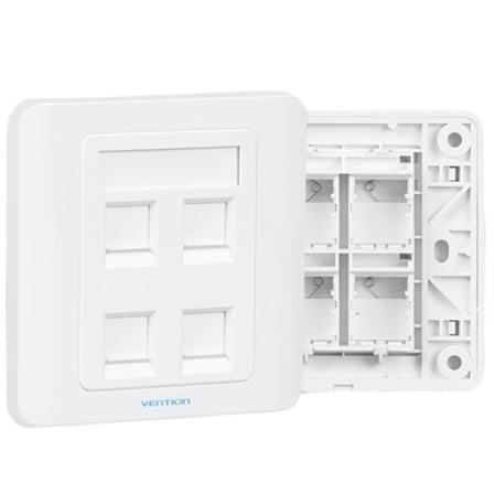 Placa de Pared Tipo 86 Vention IFFW0/ 4 Puertos RJ45 - Frikibase