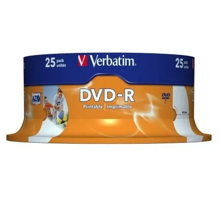 DVD-R Verbatim Imprimible 16X/ Tarrina-25uds - Frikibase
