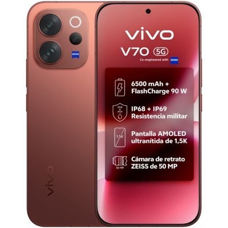 Smartphone Vivo V70 8GB/ 512GB/ 6.59"/ 5G/ Marrón - Frikibase
