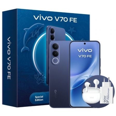 Smartphone Vivo V70 FE 8GB/ 256GB/ 6.83"/ 5G/ Azul/ Incluye Cargador + Auriculares - Frikibase
