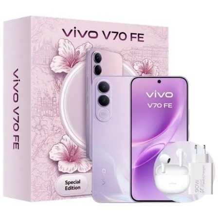 Smartphone Vivo V70 FE 8GB/ 256GB/ 6.83"/ 5G/ Púrpura/ Incluye Cargador + Auriculares - Frikibase