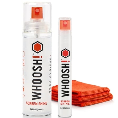Kit Limpiador de Pantallas Whoosh Kit DUO WSH004/ Spray 100ml + Spray 8ml + 2 Paños Microfibra - Frikibase