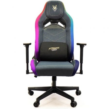 Silla Gaming Woxter Stinger Station Elite/ Luces LED/ Dorada y Plata - Frikibase