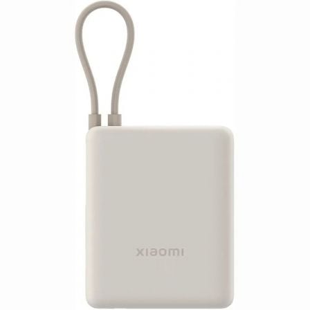 Powerbank 10000mAh Xiaomi 33W Power Bank Integrated Cable/ 33W/ Beige/ Incluye Cable USB Tipo-C - Frikibase